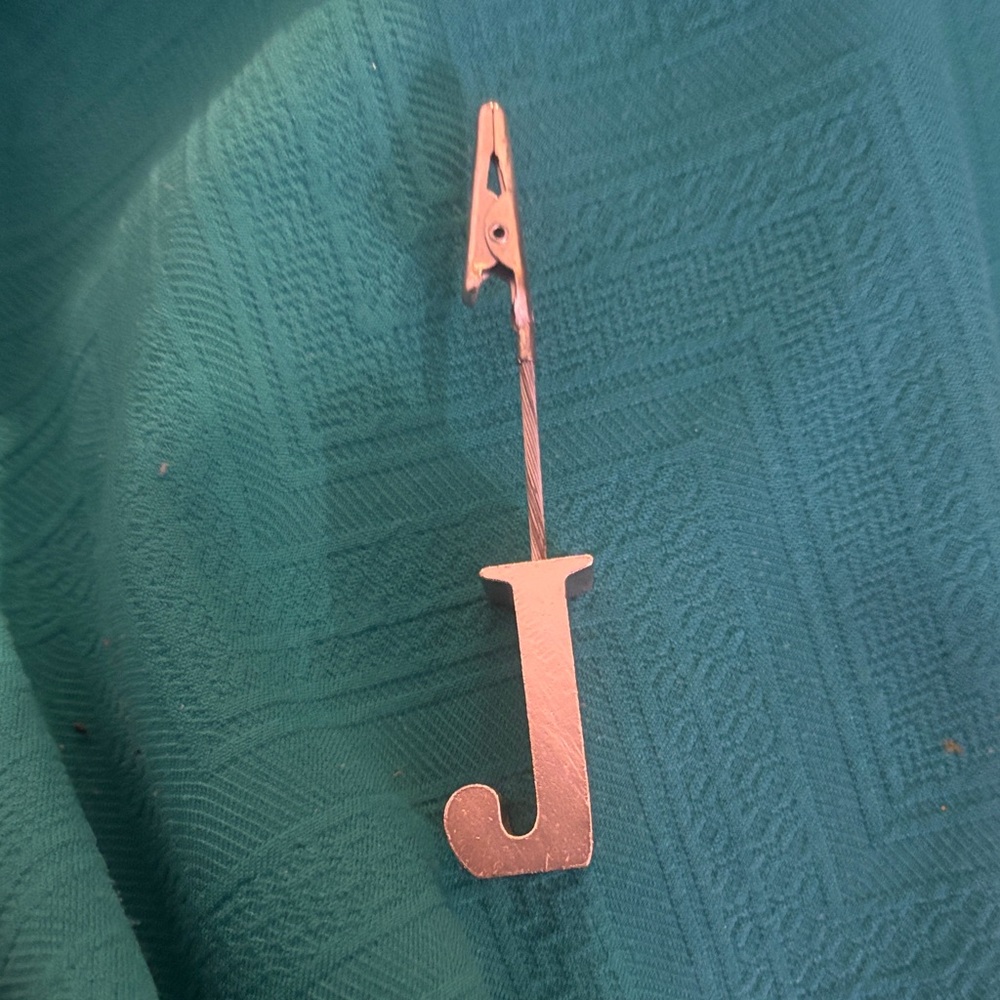 Silver Letter J Wall Clip Decor